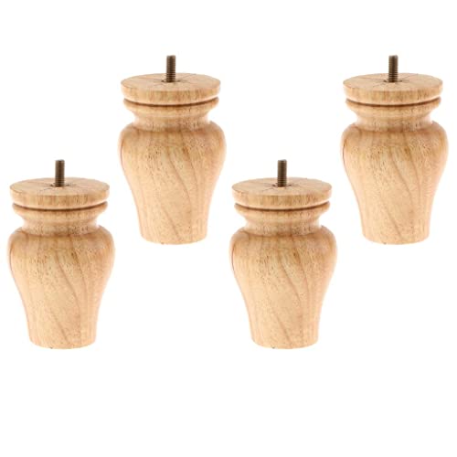 Baoblaze 4 STK. Möbelfüße Holz Möbelfuß Sockelfuß Sockelfüße Tischfuß Möbel Fuß Füße, Vase/Design, Holz, 7cm Durchmesser von Baoblaze