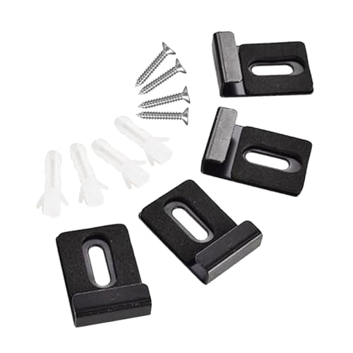 Baoblaze 4-teiliges Spiegelhalter-Clip-Kit mit Beschlägen, einfach zu installierende Spiegel-Wandclips, stabile, schwere Halteclips für die Fliesenanzeige, schwarz L von Baoblaze