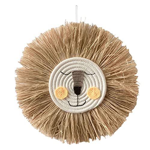 Baoblaze 40 Cm Runder halm Wandbehang Dekor Tapisserie 2x Handgefertigt für Gartenhaus von Baoblaze