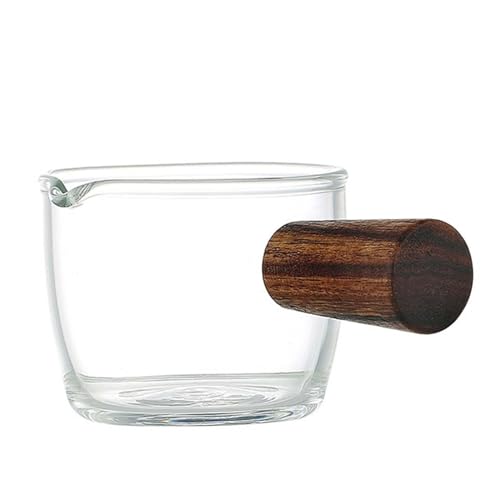Baoblaze 50 ml Espresso-Messglas, Krug, Tasse, Karaffe, Zwei Messeinheiten, multifunktionale Einzelausgießer, Holzgriff für Barkeeper von Baoblaze