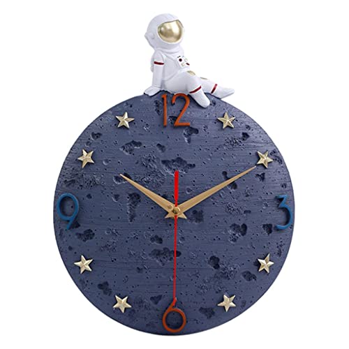 Baoblaze Astronaut Wanduhr, 9 Zoll Weltraum Spaceman Statue Uhr, Nicht Tickende Leise Uhren für Dekoration von Schlafzimmer Schul Büro, Kinder Geschenk von Baoblaze