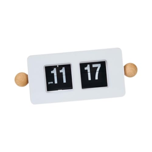 Baoblaze Auto Uhr Automatische Seite Drehen Sie Uhr Home Möbel Ornament Digitale Display für Café Regal Wohnzimmer Bett, Weiß von Baoblaze