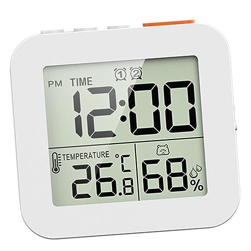 Baoblaze Badezimmeruhr, Dusch-Timer, wasserdicht für Wasserspray, Hygrometer, Thermometer, LCD-Display, Digitale Wanduhr zum Duschen, Kochen, Schminken, Weiß von Baoblaze