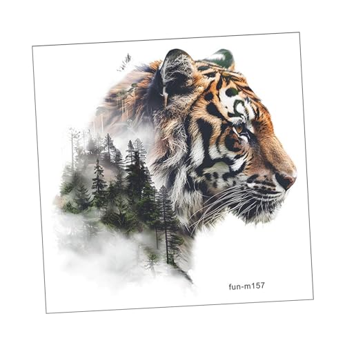 Baoblaze Baum Tiger Aufkleber Tiger Aufkleber Wandbild Dekor WC Aufkleber für Badezimmer Toilette Schrank Fenster Schlafzimmer von Baoblaze