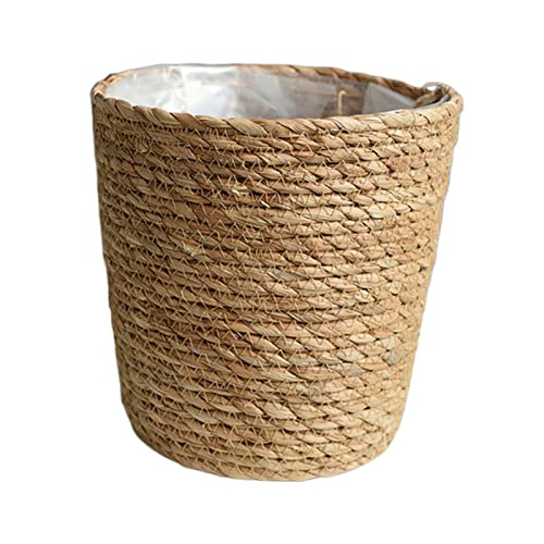 Baoblaze Blumentöpfe Dekorative Blumentopfbehälter Organizer Blumentopf Runde gewebte Pflanzgefäße Korb zur Aufbewahrung Zimmerpflanze Gartenblume Wohnkultur von Baoblaze