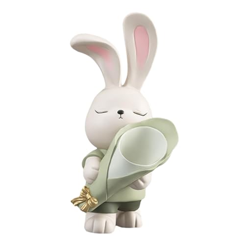 Baoblaze Blumenvase Kaninchen Figur Skulptur Dekore Desktop Knospe Vase Hause Harz Hase Statue Pflanzer für Schlafzimmer Bücherregal Bauernhaus, Ständer 16cmx32cm von Baoblaze