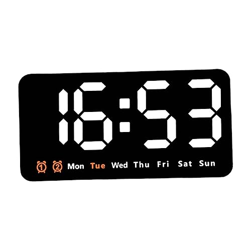 Baoblaze Desktop Digitaluhr, LED Uhr Klein mit Datum Kalender Temperatur, Elektronische Uhr an der Wand, Digitaler Wecker mit Große Zahlen Display für Nachttisch, Zuhause, Flur, Aoto, Weiß von Baoblaze