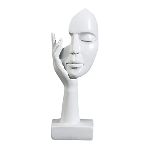 Baoblaze Einfache kreative Frauen-Gesichts-Kunst-Statue-Denker-Dame-Skulptur-Abstrakter Charakter-Handwerks-Verzierung für, Weiß von Baoblaze