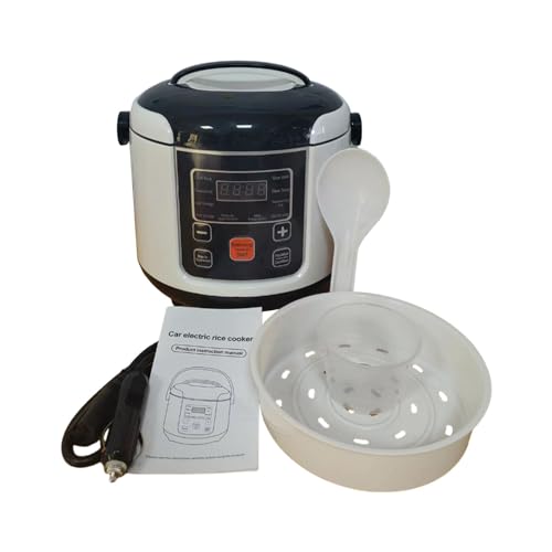 Baoblaze Electric Rice Cooker Fast Cooking, Elektrischer Reiskocher Klein, Mini Reiskocher Auto, Mini Reiskocher und Dampfgarer mit Warmhaltefunktion für Reise Camping Hauptauto, 24V für Trunks von Baoblaze