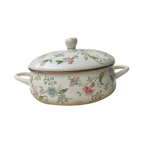 Baoblaze Emaille-Kochtopf, Schongarer, hitzebeständig, Retro-Küchen-Suppentopf, runder Topf für Herde, Gasherde, Herd von Baoblaze