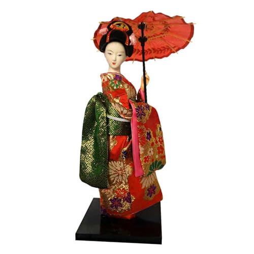 Baoblaze Ethnische japanische Geisha-Puppen, asiatische Geisha-Puppe, freistehende Skulptur-Mädchenstatue, Kimono-Puppen für Tischregal-Dekoration, Stil D von Baoblaze
