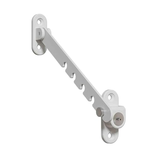 Baoblaze Fenster-Sicherheitsschloss, verstellbare Schiebefensterschlösser, Hardware-Fensterbegrenzer aus Metall, Öffnungsbegrenzer für nach innen öffnende, Weiß von Baoblaze