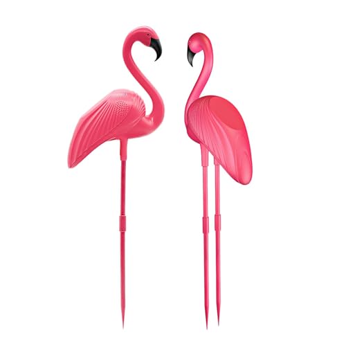 Baoblaze Flamingos Hofdekorationen Gartenpfähle Dekorative Rasendekorationen Hofornamente für den Außenbereich Partybedarf Geschenk Hof von Baoblaze