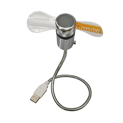 Baoblaze Flexibler Lüfter, LED-Uhrenlüfter mit Temperatur, tragbarer Desktop-Mehrzweck-Schwanenhalsventilator, USB-Uhrenventilator für Gadgets, von Baoblaze