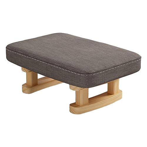 Baoblaze Fußstütze mit Holzbeinen, Kleiner Ottomane, multifunktional, dekorativ, rechteckiger Fußhocker, gepolsterter Fußhocker für Gästezimmer, Schlafzimmer, Dunkelgrau von Baoblaze