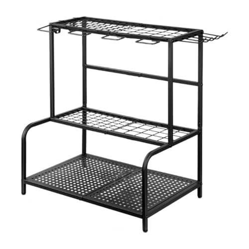 Baoblaze Gartenwerkzeug-Organizer für die Garage, mit Haken, mit Rädern, Gartenwerkzeug-Organizer für im Innenbereich, Hinterhof, Haus, von Baoblaze
