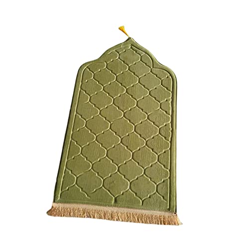 Baoblaze Traditioneller muslimischer Gebetsteppich Weich, Traditional Muslim Prayer Rug, Gebet Teppich Matte Faltbar, Carpet Soft Ramadan, Muslim Prayer Rug Carpet für Kinder Frauen Männer, GRÜN von Baoblaze