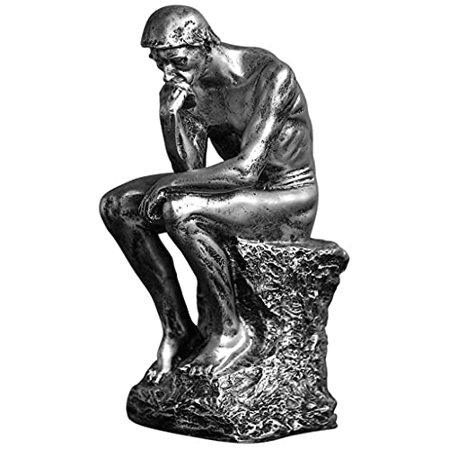 Baoblaze Harz Der Denker Statue Berühmte Thinking Man Skulpturen Aufenthaltsraum Dekor Kunsthandwerk Geschenke, Silber von Baoblaze