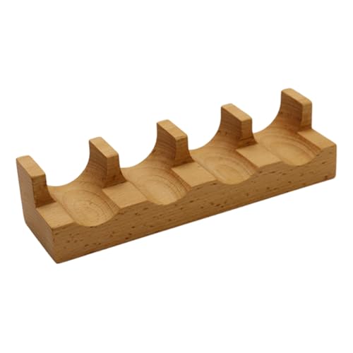 Baoblaze Holz Sushi Taco Holder Rack Holzgeschirr Tablett Platte Boot Sushi Handrollständer Taco Shell Stand für Küchenpräsentation, 4 Steckplätze von Baoblaze