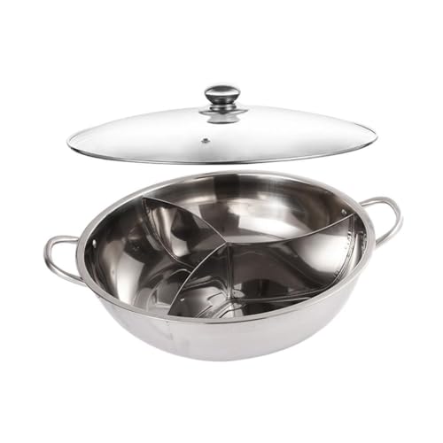 Baoblaze Hot Pot Kochtopf Hot Pot Kochgeschirr Dreiseitige Tischplatte DREI-Mahlzeiten-Topf Japanisches Kochgeschirr für die Küche Familie Zuhause Restaurant, 31.2 cm von Baoblaze