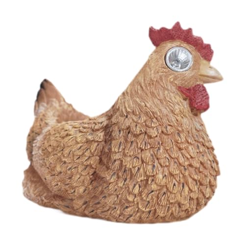 Baoblaze Hühnerblumen -Topf Solar Powered Night Light Mehrnutzung Home Ornament Garten Innenhof Dekoration Harz Pflanzentopf für Home Schreibtisch, Gelb von Baoblaze