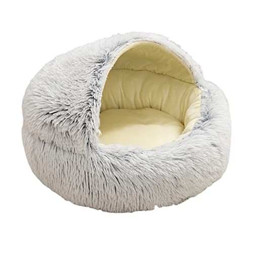 Baoblaze -Hundebetten, Weicher kuschelig Höhlenbettwäsche Schlafen Flauschiges Beruhigendes Nest Bett Kuscheltier - 40cm Grau von Baoblaze