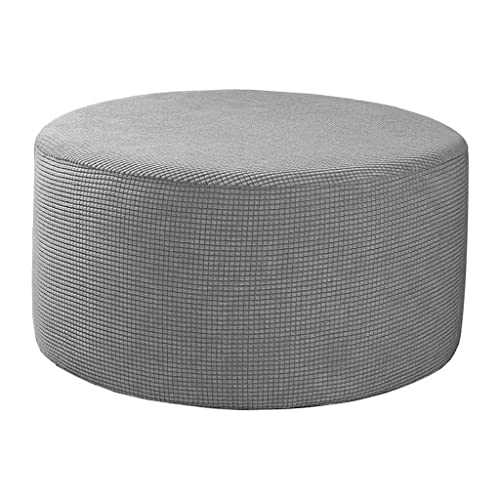 Baoblaze Hussen Runde Fußstütze Hocker Covers Stretch Material, Gewebe Lagerung Deckt, Hohe Spandex Schutzhülle Waschbar, Grau von Baoblaze