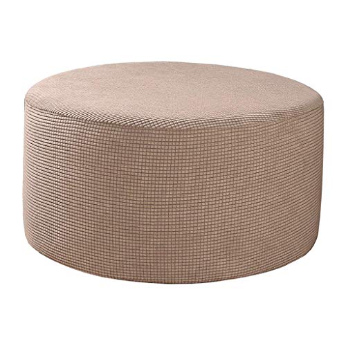 Baoblaze Hussen Runde Fußstütze Hocker Covers Stretch Material, Gewebe Lagerung Deckt, Hohe Spandex Schutzhülle Waschbar, Kahki von Baoblaze