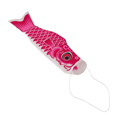 Baoblaze Japanische Windsack Karpfen Flagen Fischwind Flagge, 150 cm rosa von Baoblaze