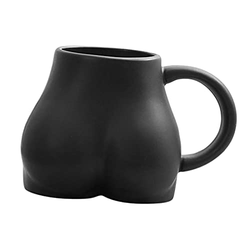 Baoblaze Kaffeetasse Personalisiert Po-Becher, Kaffeebecher Porzellan Aussehen des Hinterns Lustige Tasse mit Henkel Geschenke für Beste Freunden - Schwarz von Baoblaze
