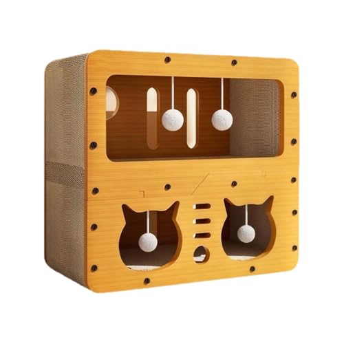 Baoblaze Katzenkratzhaus mit Kratzkissen, Doppellagiges, stabiles Katzenhaus aus Karton für Hauskatzen zum Ausruhen und Spielen Baoblaze Katzenkratzhaus mit Kratzkissen, Doppellagiges, stabiles Katzenhaus aus Karton für Hauskatzen zum Ausruhen und Spielen von Baoblaze