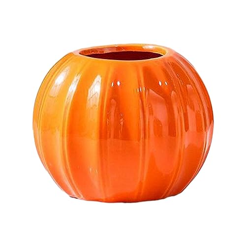 Baoblaze Keramikvase, Blumenvasen, Trockenblumenhalter, Mittelstücke, Heimdekoration, Blumentopf, Esstisch, Vase für Bücherregal, Wohnzimmer, Orange von Baoblaze