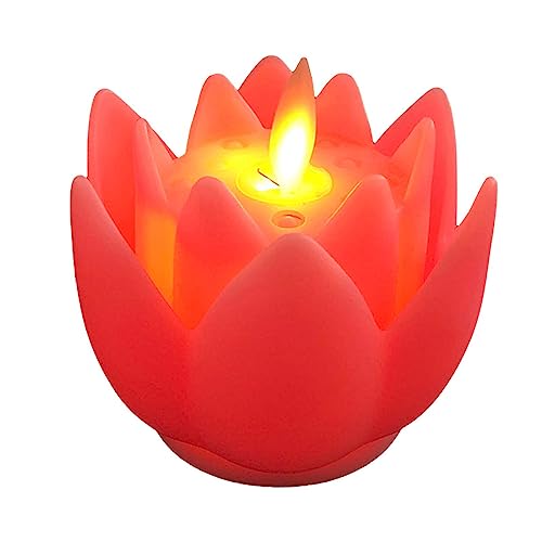 Baoblaze LED-Teelichter, flackernde Kerze, Lotus-Lampenlicht, Heimdekoration, elektrische Kerzenlichter, Lotus-Lampe für drinnen und draußen, Fenster, ROSA von Baoblaze