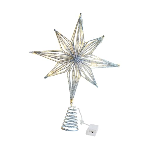 Baoblaze LED-Weihnachtsbaumspitzen, beleuchtete Weihnachtsbaumspitze, leuchtende, Funkelnde Verzierung für Innendekorationen, 20 cm Silber Baoblaze LED-Weihnachtsbaumspitzen, beleuchtete Weihnachtsbaumspitze, leuchtende, Funkelnde Verzierung für Innendekorationen, 20 cm Silber von Baoblaze