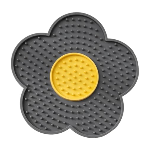 Baoblaze Leckmatte für Hunde und Katzen, Leckmatte, Katzen-Welpennapf, Bereicherungsspielzeug, Hunde-Slow-Feeder mit Saugnäpfen zur Fellpflege, Grau von Baoblaze