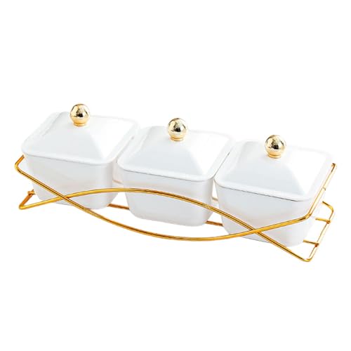 Baoblaze Nordic Fruit Snacks Servierplatte, Geteilte Snack-Servierschalen mit Deckel, mit Nuss und Süßigkeiten-Serviertablett, Weiß von Baoblaze