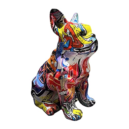 Baoblaze Nordische Hundestatue Tierskulptur Welpenfiguren Bunte Kunsthandwerksfigur Sammlerstatue für Schlafzimmer Bücherregal TV Schrank Dekor, Graffiti von Baoblaze