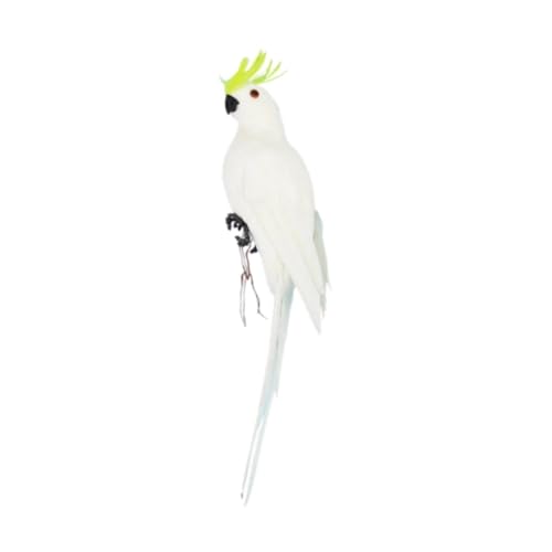 Baoblaze Simulationspapagei Statue Tierfigur Easy Installation Crafts Collection Wandhängekunst, Vogelskulptur für Flur Rasen, Weiß 35 cm von Baoblaze