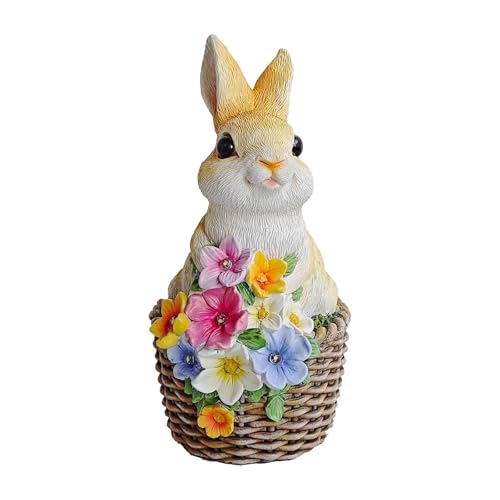 Baoblaze Solar-Gartenstatue mit Hasenmotiv, Tierfigur, kompaktes Einweihungsgeschenk, Skulptur, Außenstatue für Hof, Wege, Landschaft, Rasen von Baoblaze