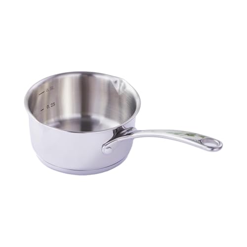 Baoblaze Suppentopf Suppentopf Kleiner Topf Kleiner Milchtopf Edelstahl Stielkasserolle mit Griff Stielkasserolle zum Kochen Aufwärmen Camping von Baoblaze