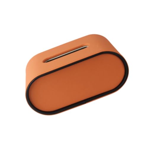 Baoblaze Taschentuchbox-Abdeckung aus PU-, dekorativer Organizer, Taschentuchbox-Halter, Heimdekoration, Mehrzweck-Taschentuchhalter für Toilettenpapier, Orange von Baoblaze