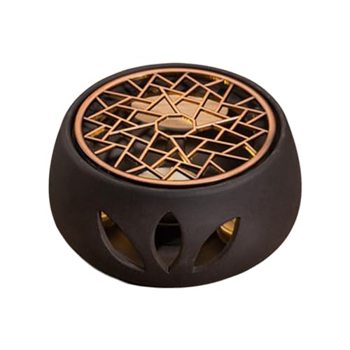 Teekannenwärmer mit Kerzenhalter, Keramik Stövchen Teekanne Wärmer, Teapot Candle Warmer, Rund Warme Teeheizung Stövchen Teekanne für Tee Kaffee Milchisolierung, Wärmeplatte aus Metall A von Baoblaze