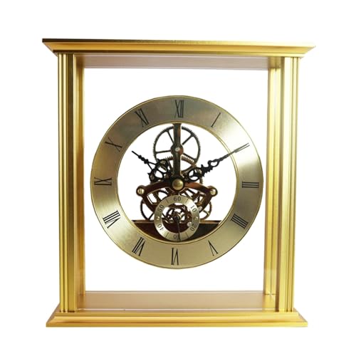 Baoblaze Retro Tischuhr Römische Zahlen, Tischuhr Vintage Groß Dekor, Schreibtisch Deko Wecker, Modern Table Clock, Skulpturale Uhr für Heimdekoration, Büro, Wohnzimmer, Schlafzimmer von Baoblaze