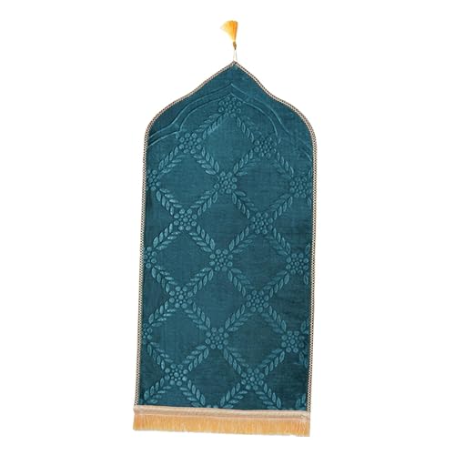 Baoblaze Traditioneller muslimischer Gebetsteppich Weich, Traditional Muslim Prayer Rug, Gebet Teppich Matte, Carpet Soft Ramadan, Muslim Prayer Rug Carpet für Kinder Frauen Männer, Blau von Baoblaze