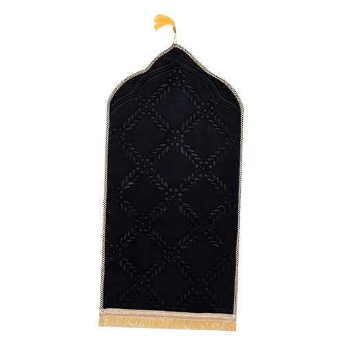 Baoblaze Traditioneller muslimischer Gebetsteppich Weich, Traditional Muslim Prayer Rug, Gebet Teppich Matte, Carpet Soft Ramadan, Muslim Prayer Rug Carpet für Kinder Frauen Männer, Schwarz von Baoblaze