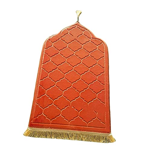 Baoblaze Traditioneller muslimischer Gebetsteppich Weich, Traditional Muslim Prayer Rug, Gebet Teppich Matte, Carpet Soft Ramadan, Muslim Prayer Rug Carpet für Kinder Frauen Männer, Ziegelrot von Baoblaze