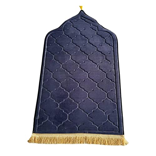 Baoblaze Traditioneller muslimischer Gebetsteppich Weich, Traditional Muslim Prayer Rug, Gebet Teppich Matte Faltbar, Carpet Soft Ramadan, Muslim Prayer Rug Carpet für Kinder Frauen Männer, Blau von Baoblaze