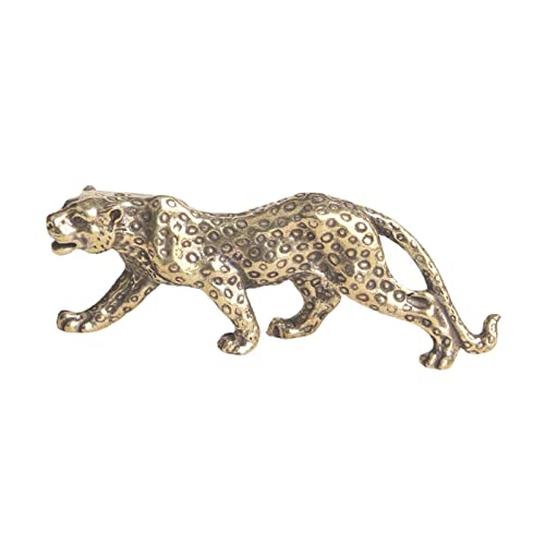 Baoblaze Vintage Leopard Statuen Panther Figuren Messing Geburtstagsgeschenk Sammlerstück handgefertigte Tierskulptur für Home Office Regal Desktop Cafe Decor von Baoblaze