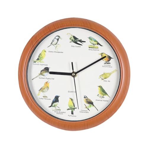 Baoblaze Vogeluhr, Vogeluhren mit Geräuschen, Uhr, leise singend, Wanduhr, dekorative Uhr für Wände, Schlafzimmer von Baoblaze