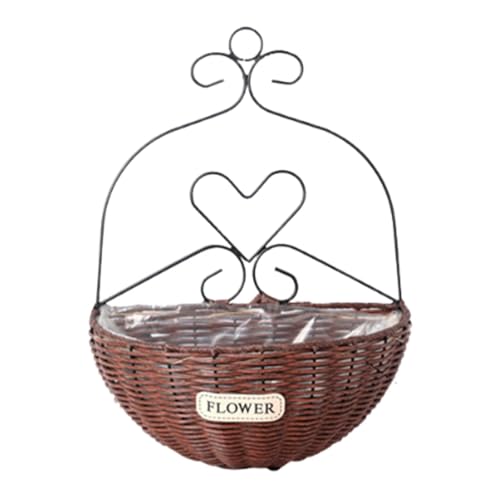 Baoblaze Wandbehang Blumenkorb Hängender Pflanztopf Platzsparender Aufbewahrungskorb Pflanzenhalter Wandtopf Blumentopf für den Innen- und Außenbereich, Braun von Baoblaze
